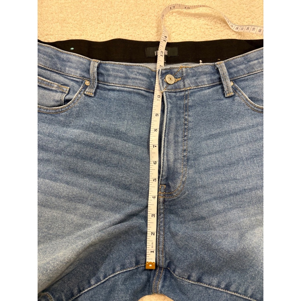 Lularoe Denim Jean Shorts Medium Wash Blue Size 34 Stretch 7" High Rise - Picture 4 of 8